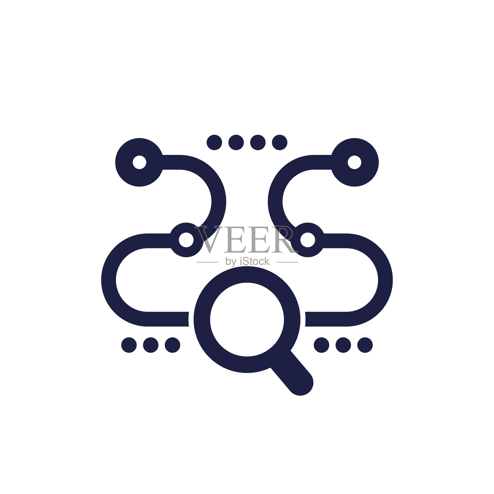 带有放大镜的可追溯性图标插画图片素材