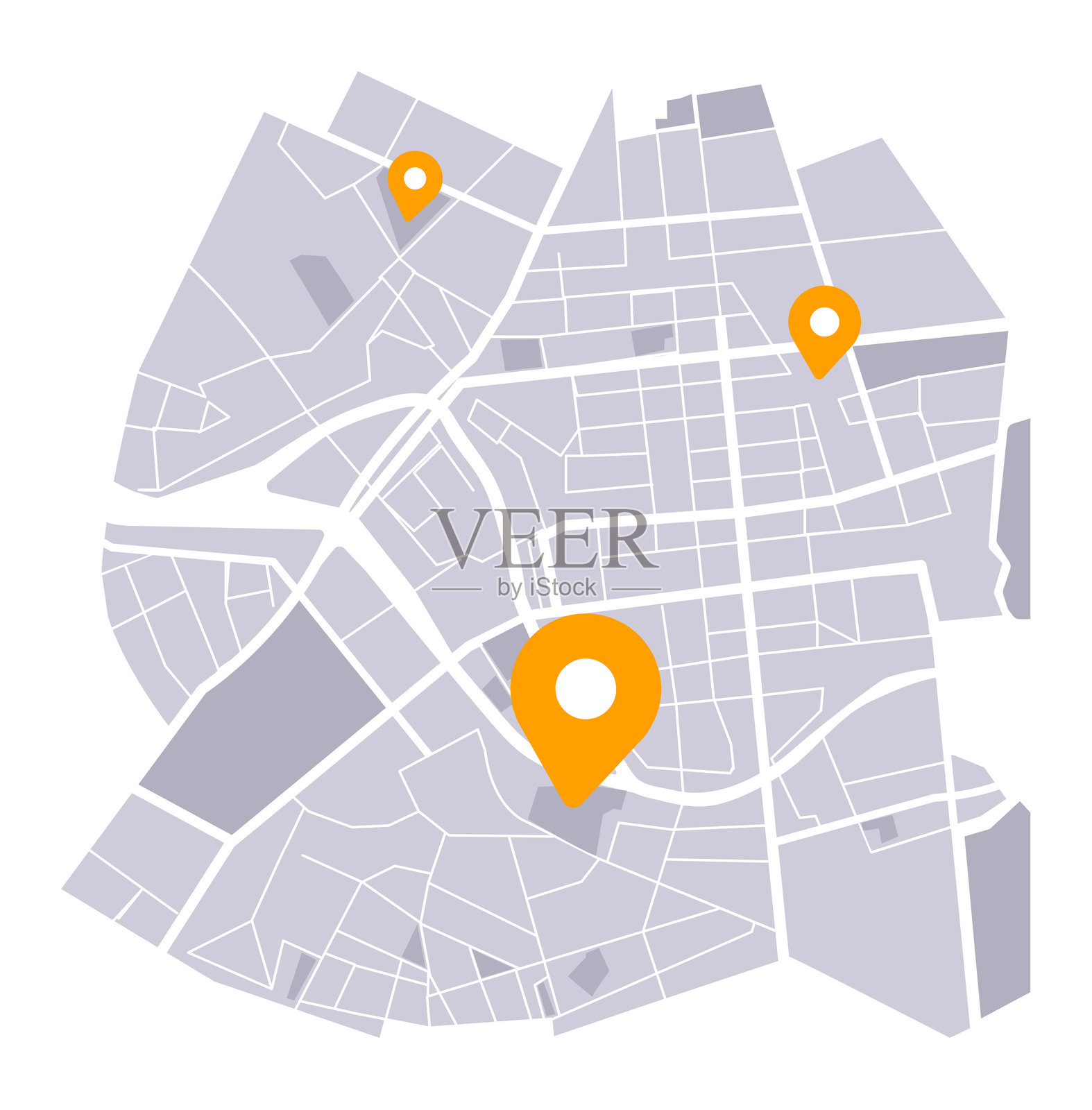 城市导航地图插画图片素材