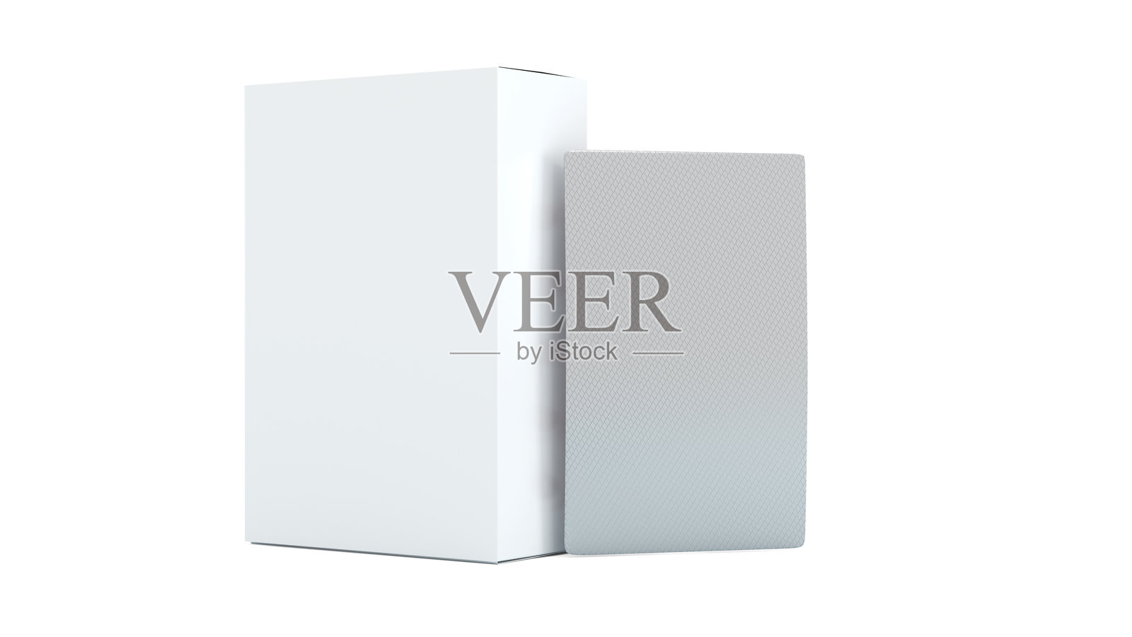 白色纸板盒和吸塑包装的透明背景三维渲染图照片摄影图片