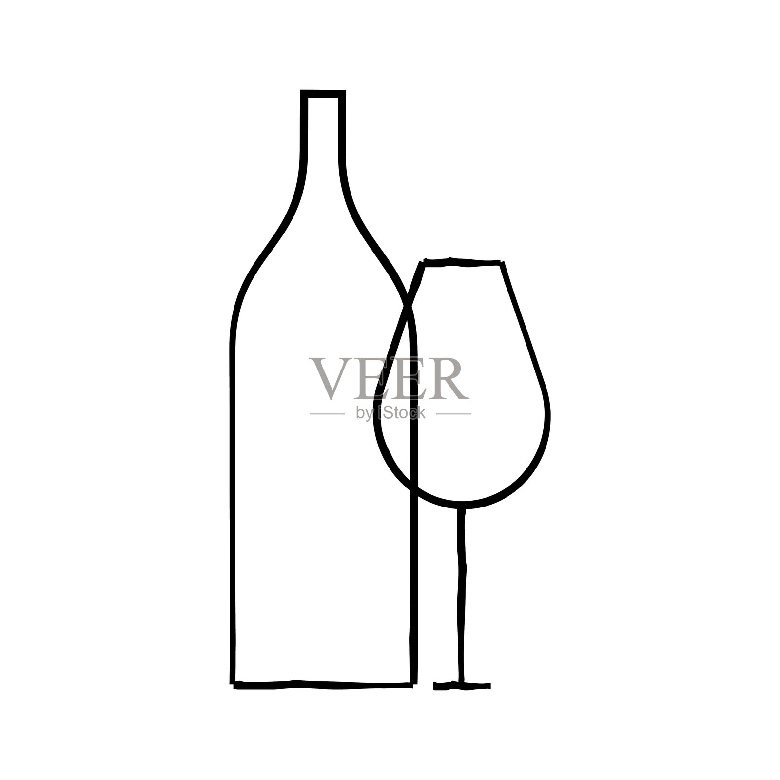 葡萄酒瓶与酒杯海报设计插画图片素材