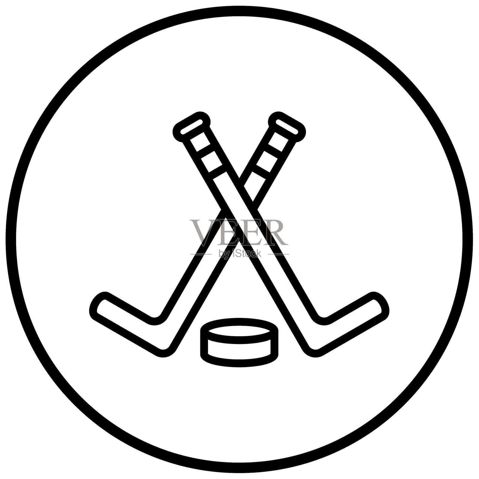 矢量设计冰球图标风格插画图片素材