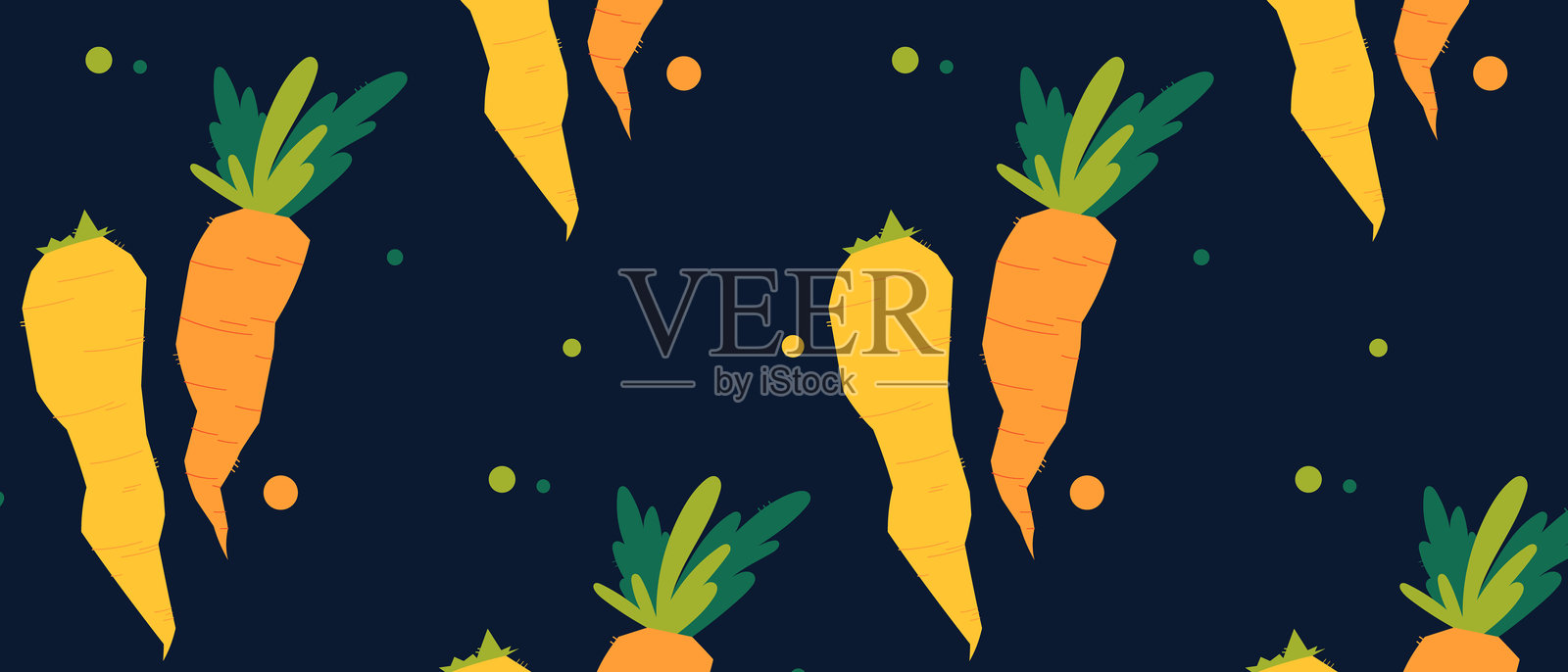 深色背景上的胡萝卜无缝图案插画图片素材