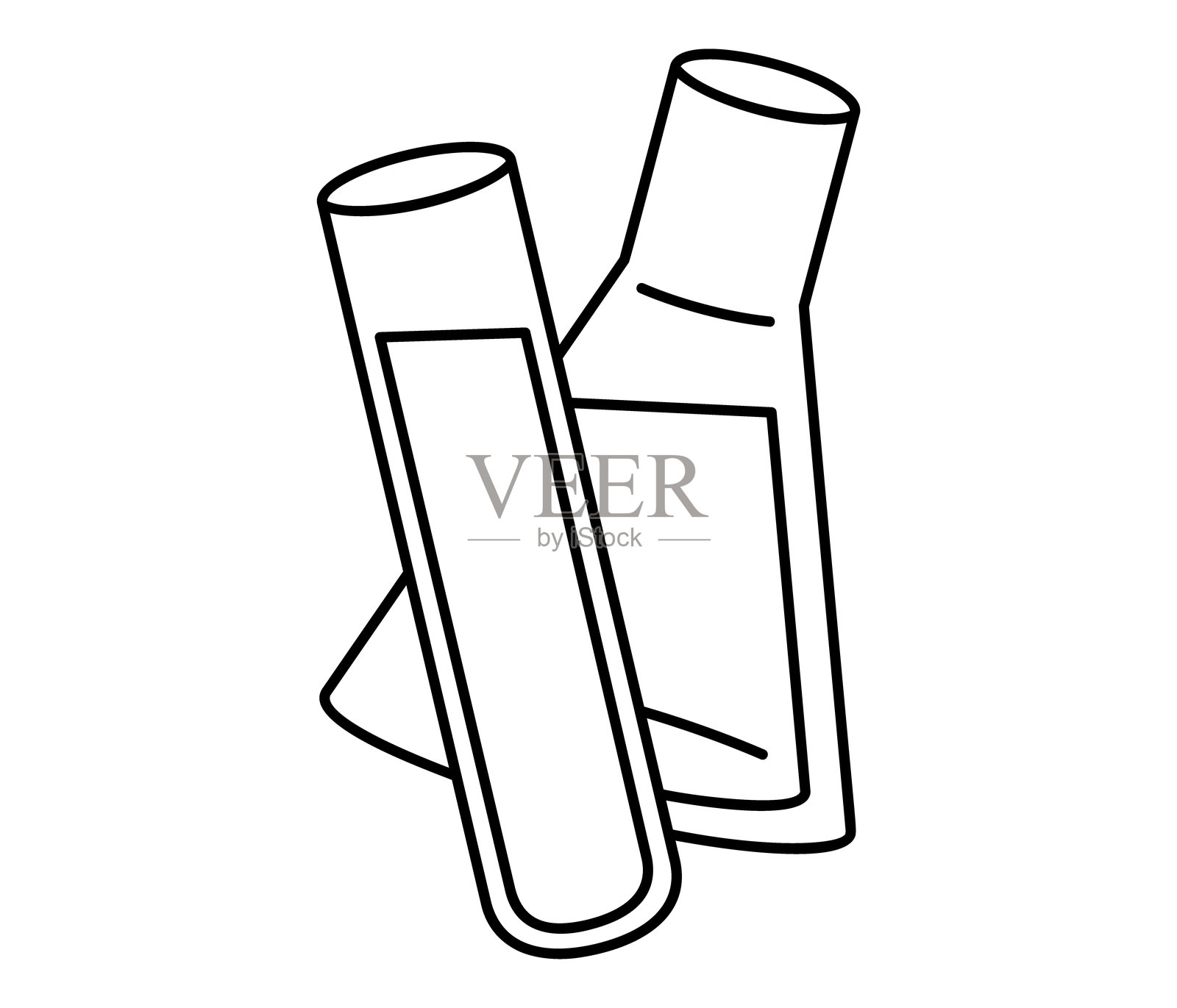 试管和烧瓶轮廓插画插画图片素材