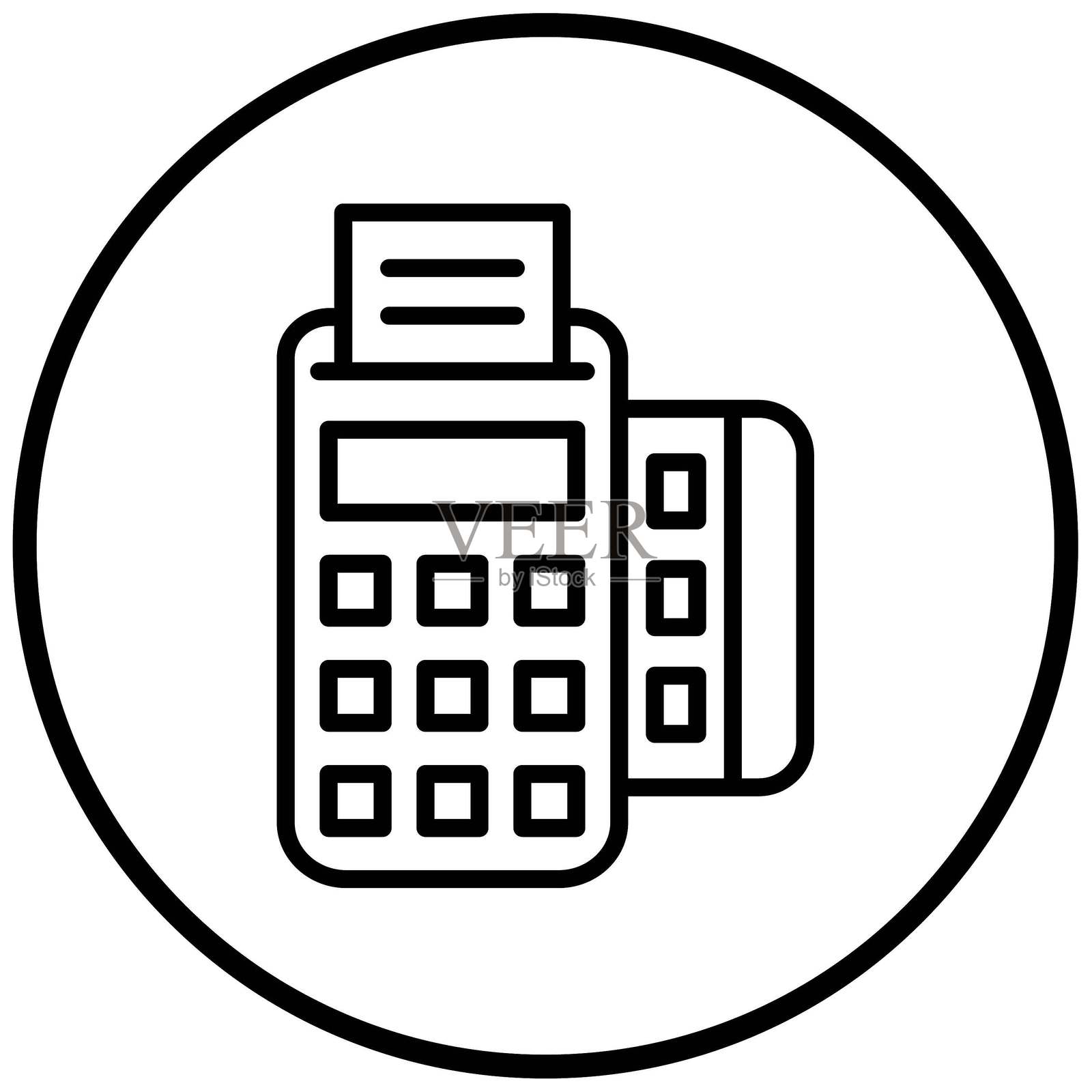 矢量POS终端机图标风格插画图片素材