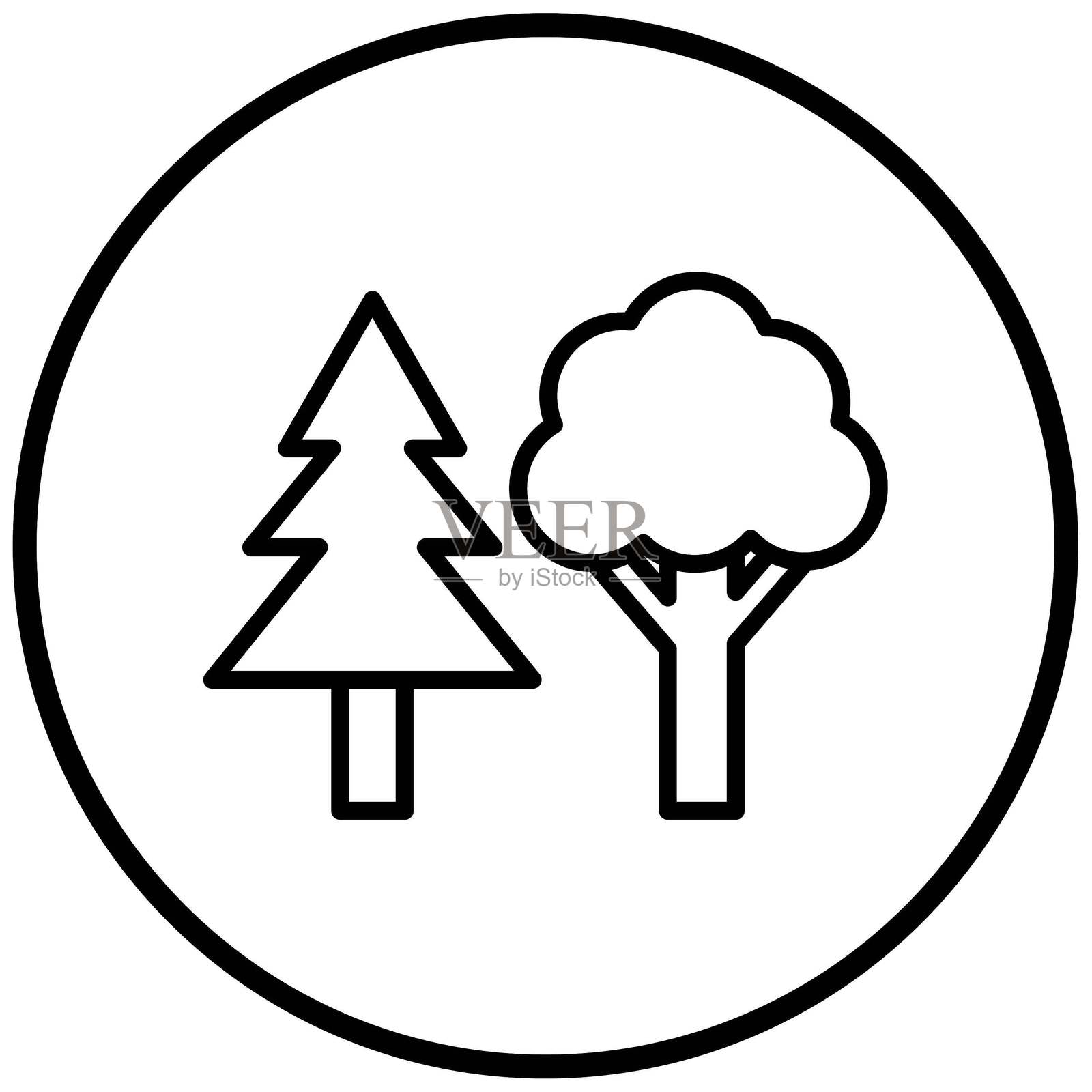 矢量森林图标风格插画图片素材