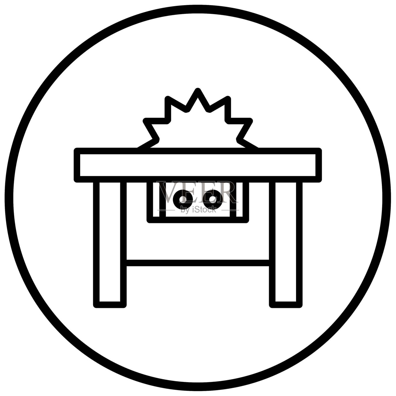 矢量设计台锯图标风格插画图片素材