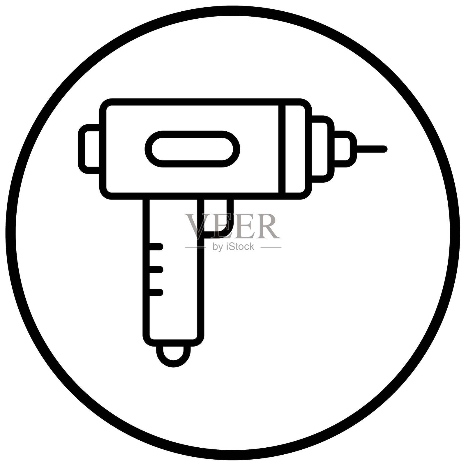 矢量钻头图标设计风格插画图片素材
