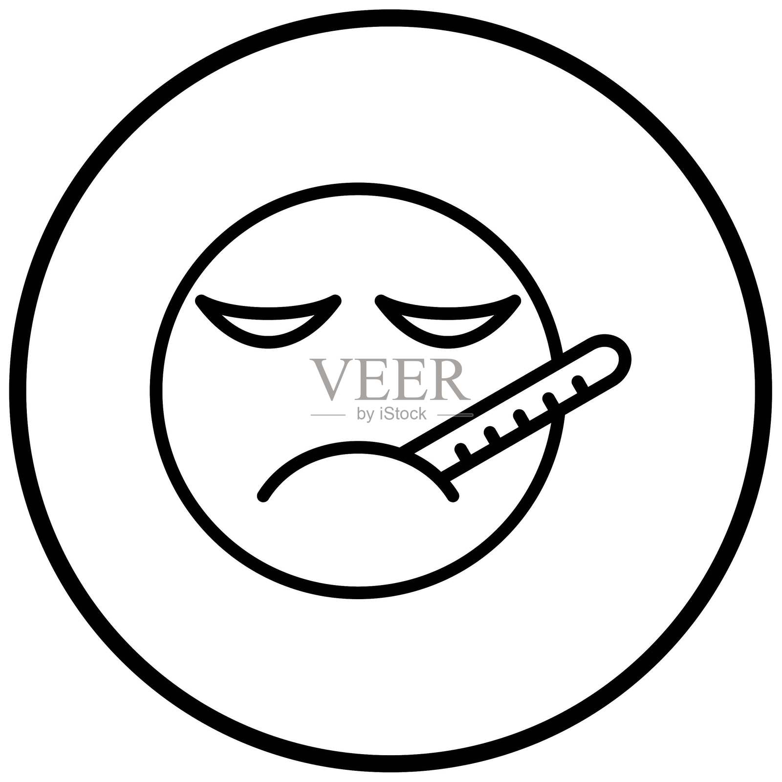 矢量图生病图标风格插画图片素材