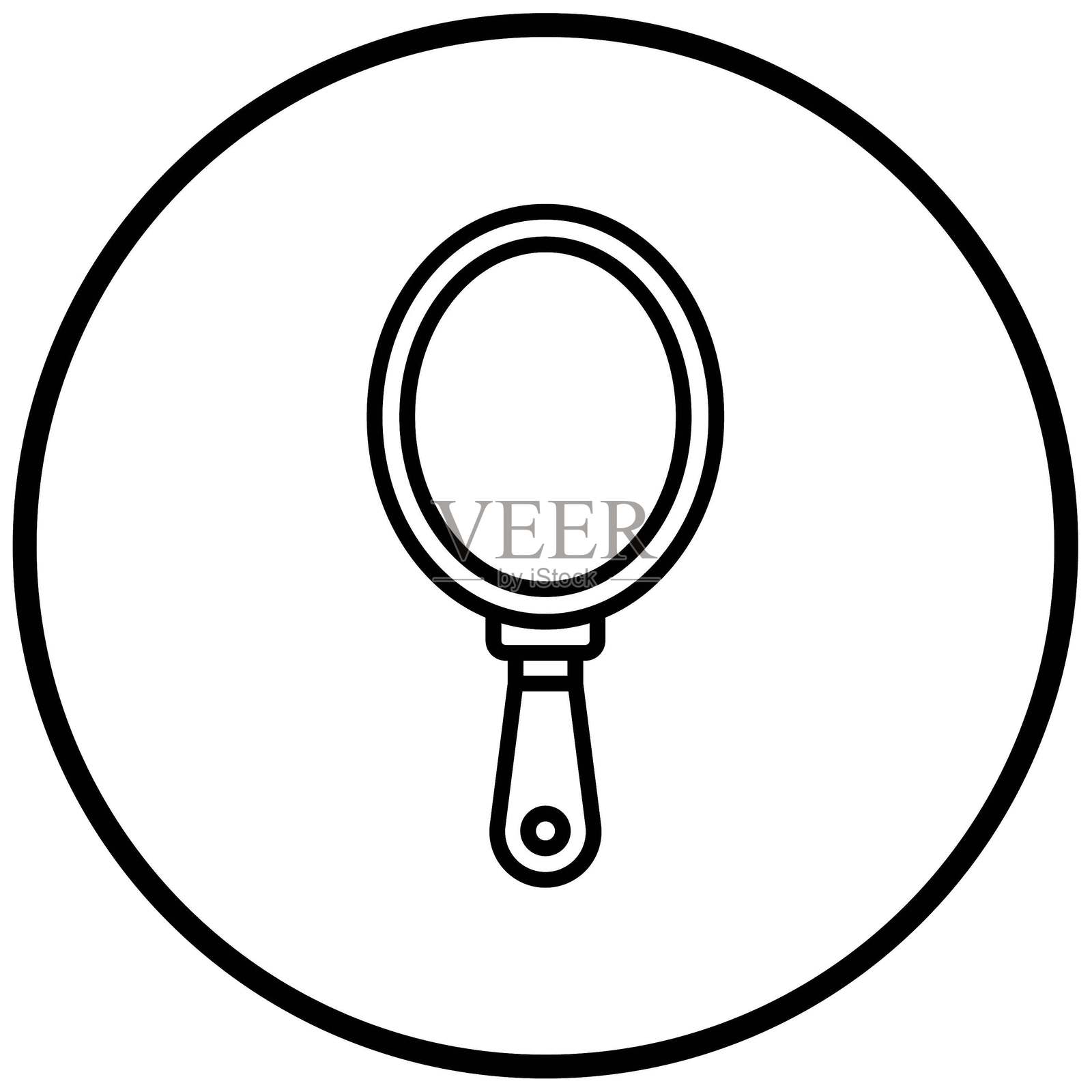 矢量设计手持镜子图标风格插画图片素材
