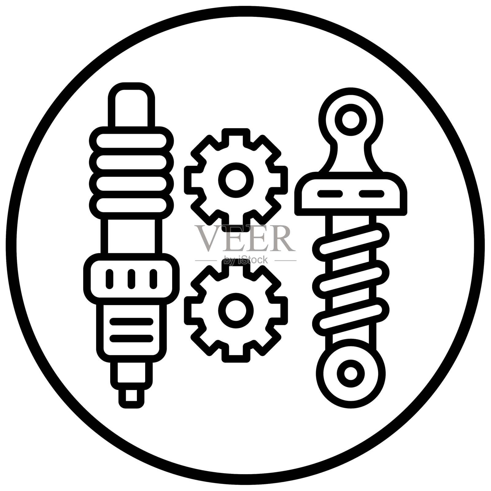 矢量汽车零件图标风格设计插画图片素材