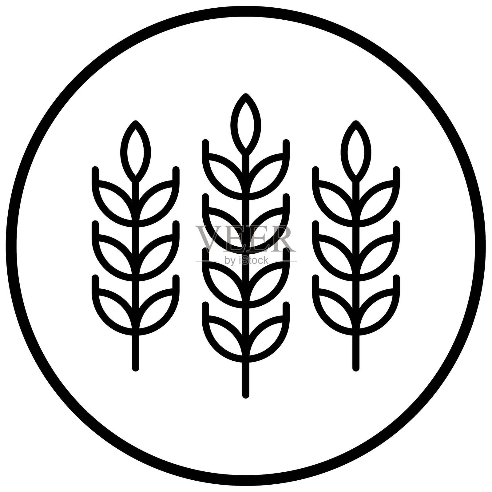 矢量设计的小麦图标风格插画图片素材