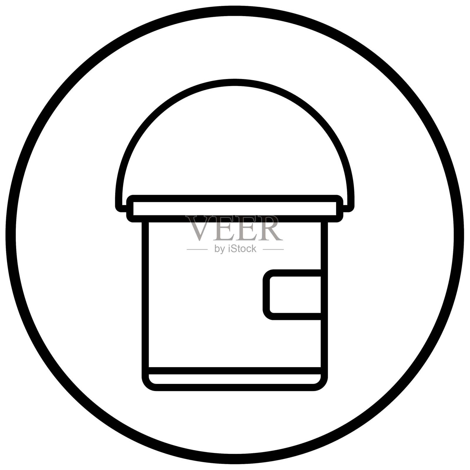 矢量设计的诱饵桶图标风格插画图片素材