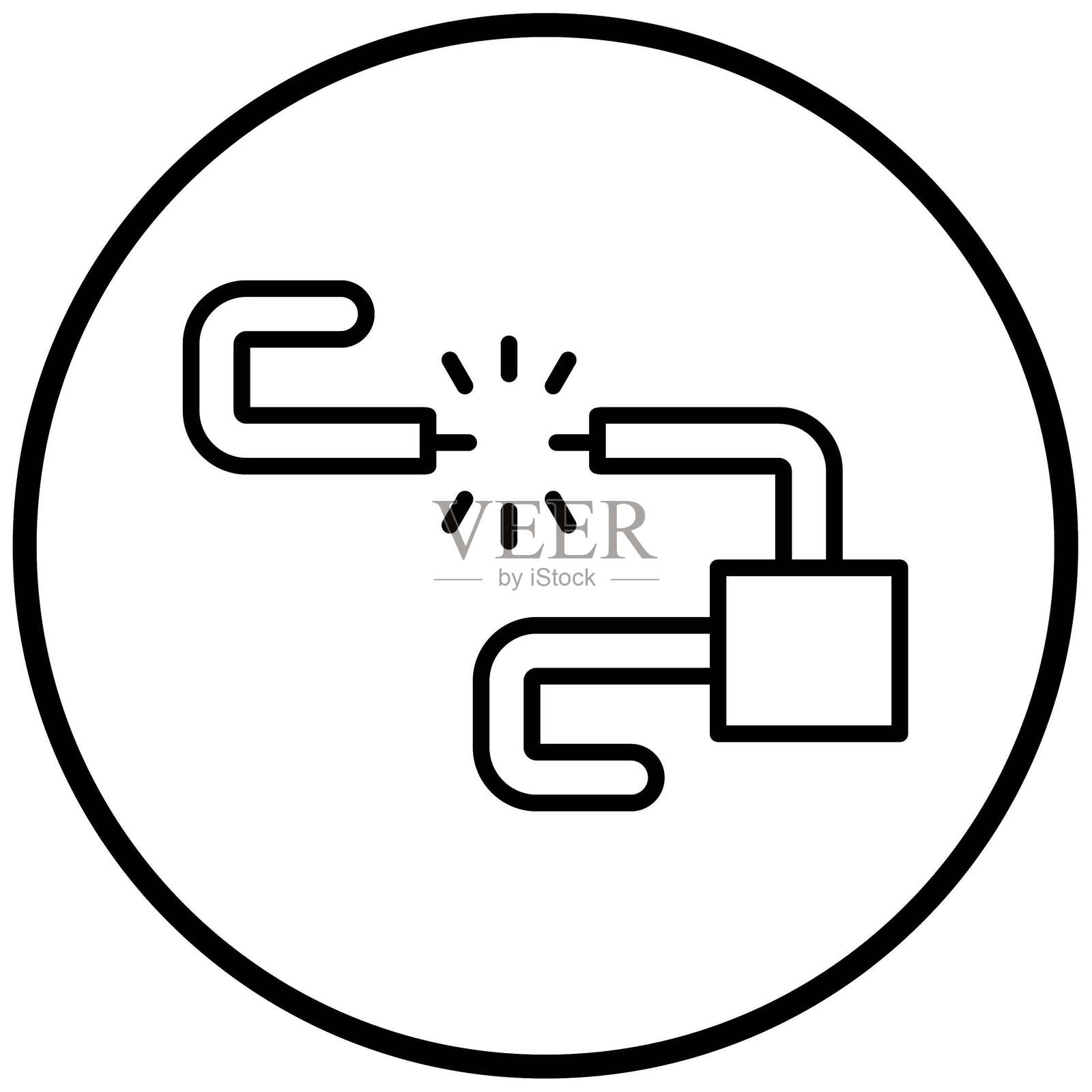 矢量图损坏电缆图标风格插画图片素材