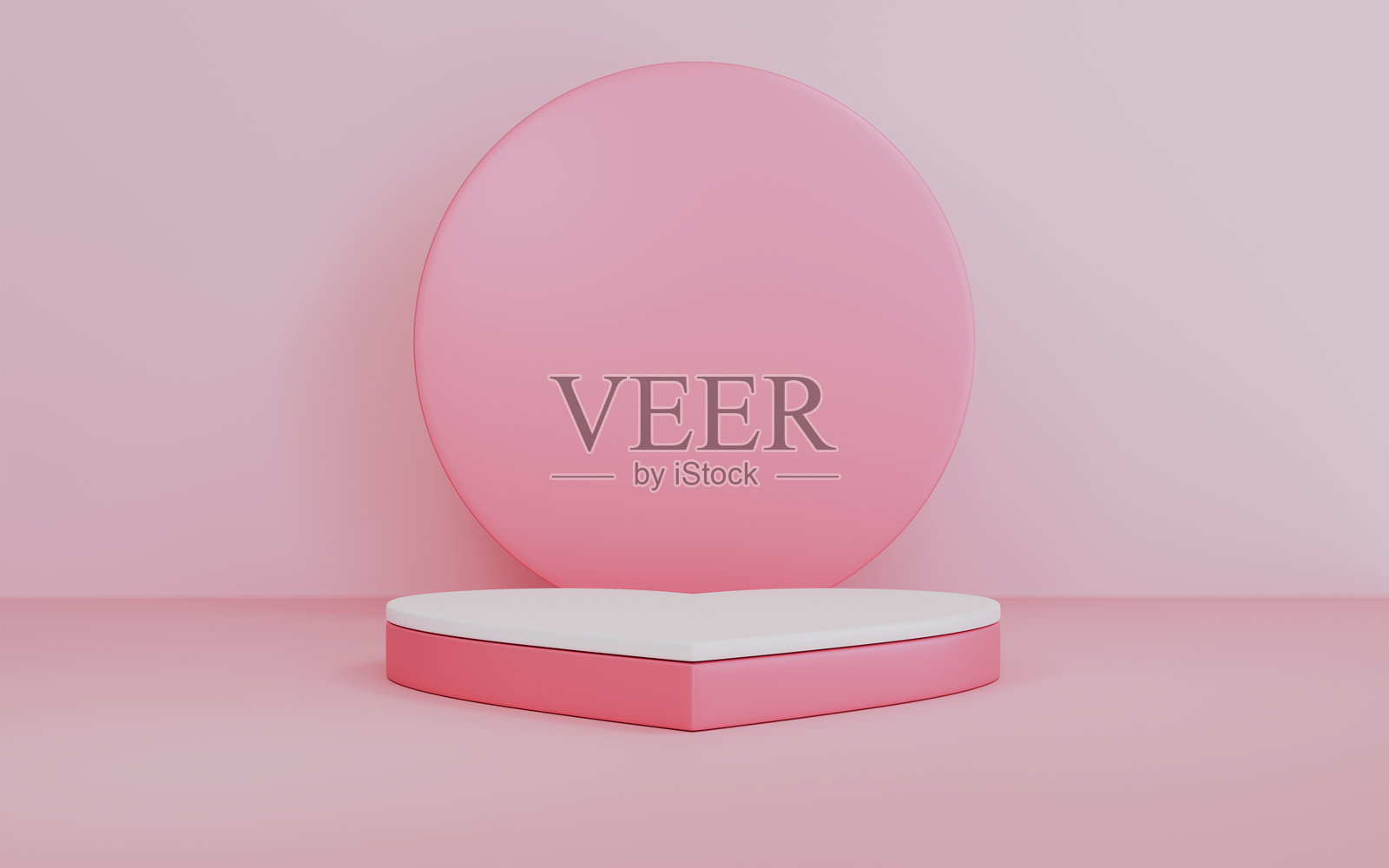 粉色讲台展示产品,适用于情人节背景照片摄影图片