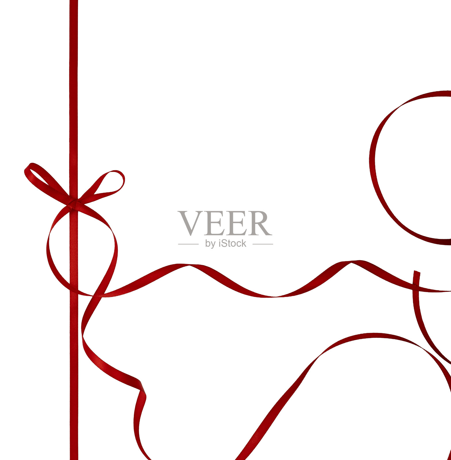 红色礼品丝带蝴蝶结节日装饰照片摄影图片