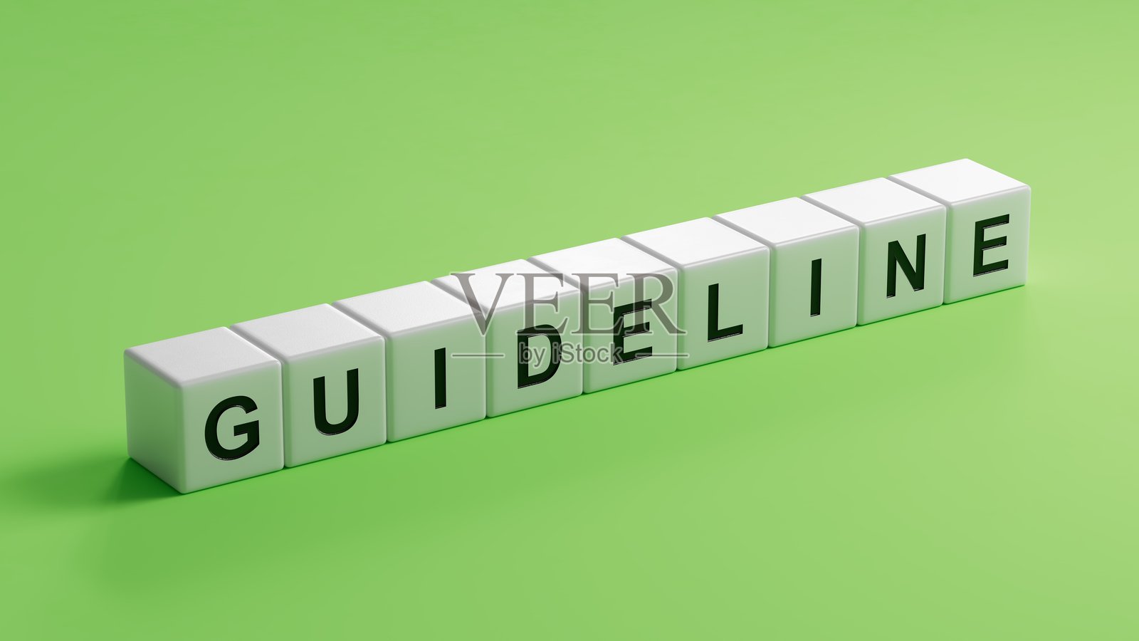 木制立方体,上面有“GUIDELINE”字样。金融市场。融资。木制立方体的特写,商业概念。3D渲染。照片摄影图片