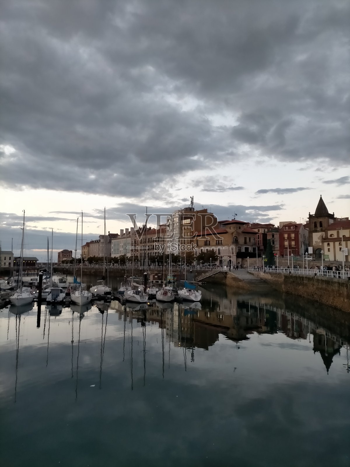 日落时分的希洪港照片摄影图片