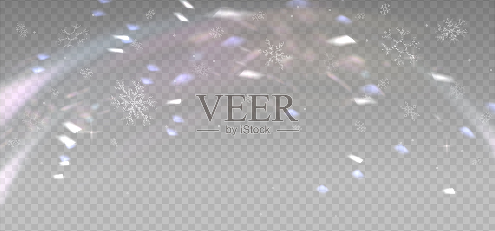圣诞节叠加效果,带有大片飘落的雪花。暴风雪背景,模糊,寒风伴雪png。节日粉雪,适用于贺卡、邀请函、横幅、广告。矢量图插画图片素材