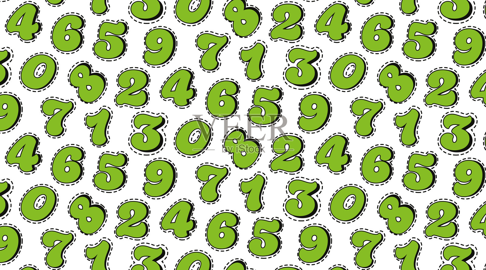 白色背景上数字一到零的字体设计插画插画图片素材