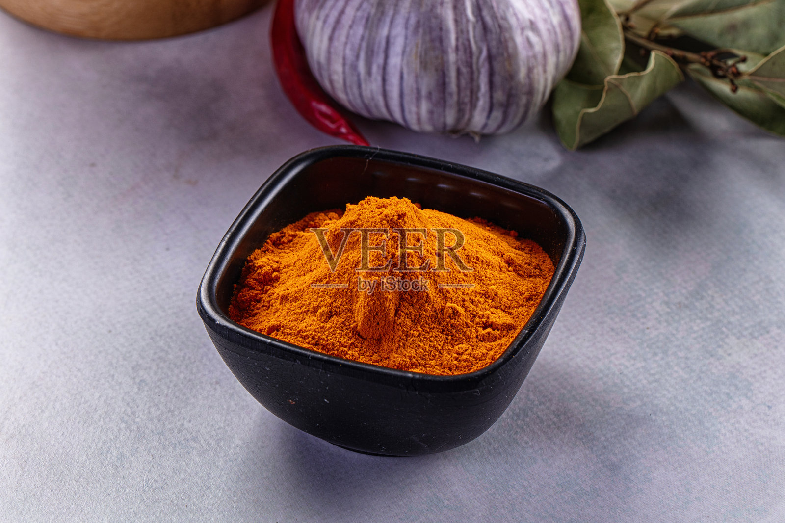 黄姜黄姜香料粉照片摄影图片