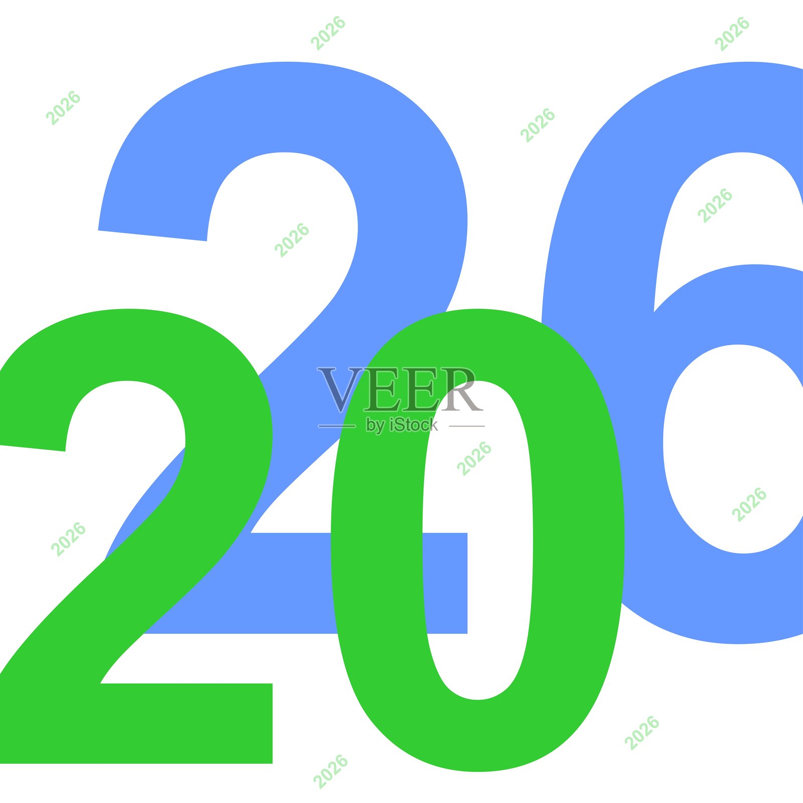 插画:数字2026,迎接新年、未来、希望与庆祝插画图片素材