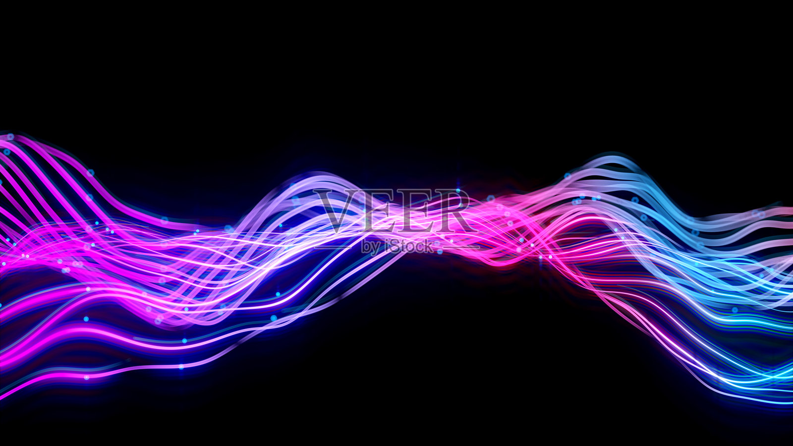 抽象数字波浪背景。机器学习、人工智能和大数据概念。大型语言模型(LLM)。照片摄影图片