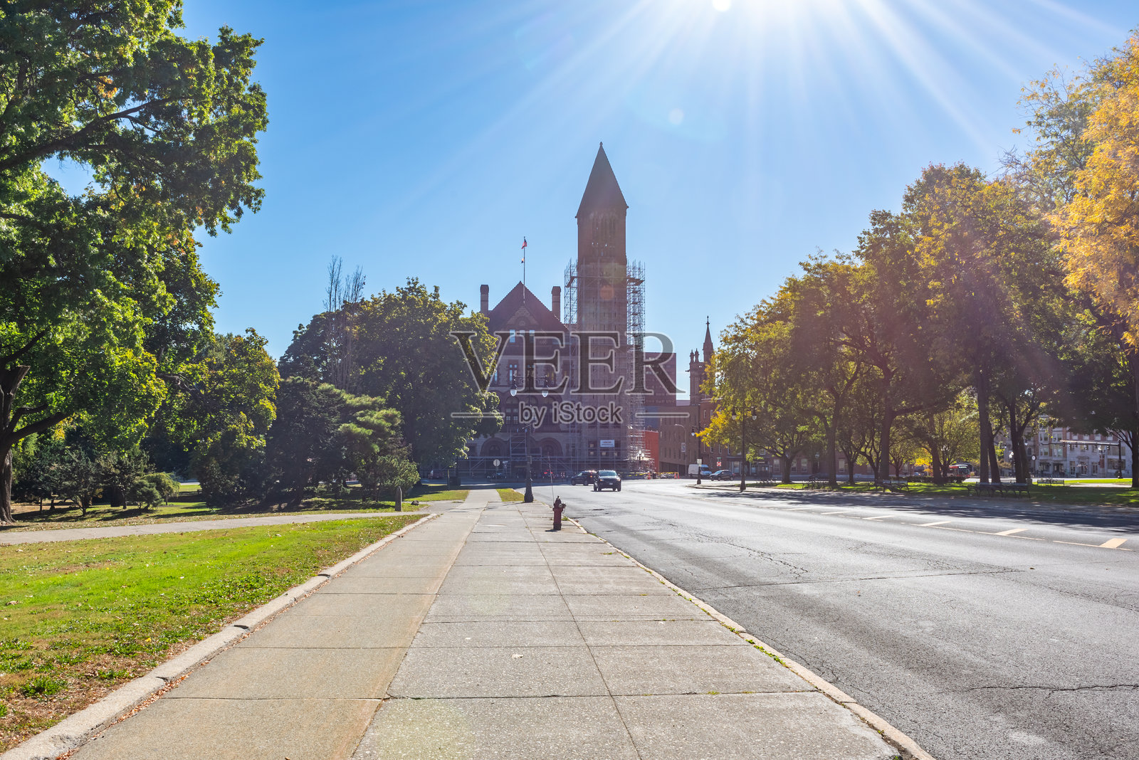 奥尔巴尼市政厅和帝国广场,奥尔巴尼 - 纽约州议会大厦,美国照片摄影图片