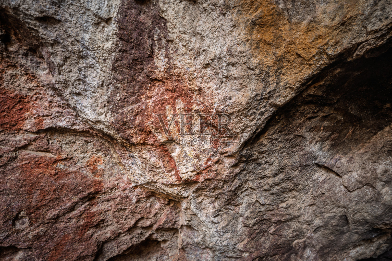 巴塔哥尼亚“万手洞”史前岩画细节照片摄影图片