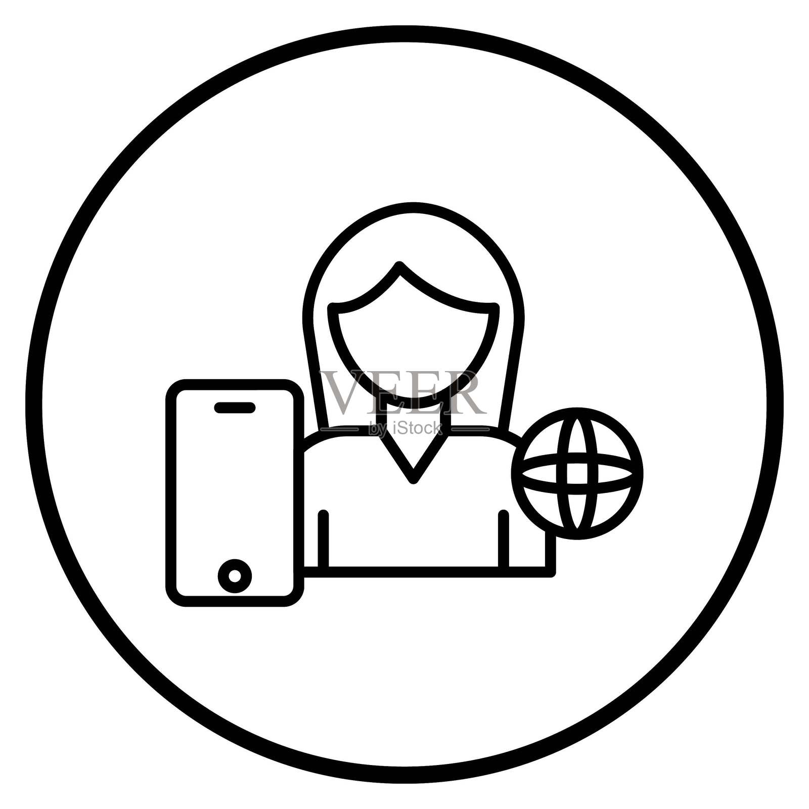 矢量图 千禧一代 女性 图标风格插画图片素材