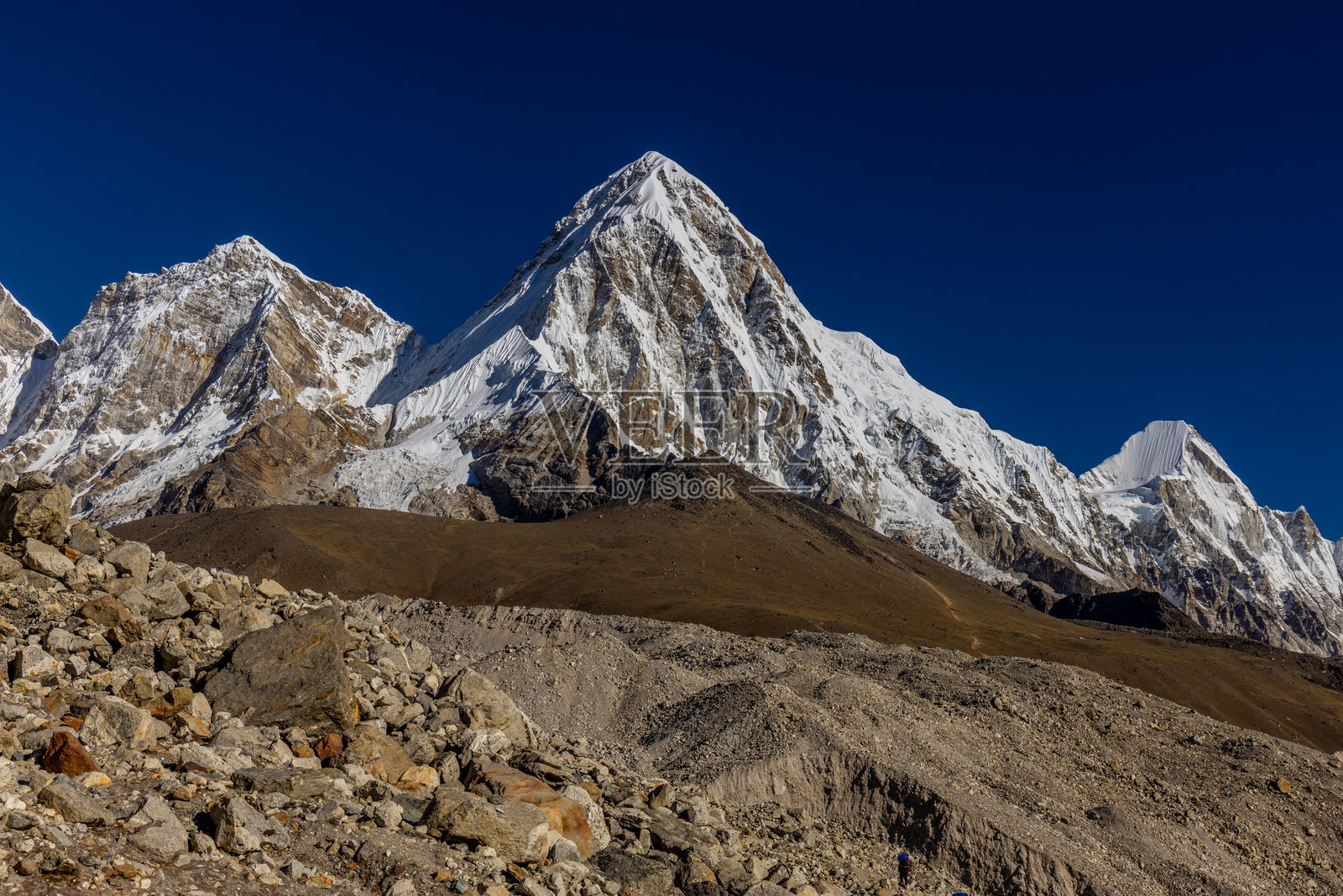 珠穆朗玛峰大本营的喜马拉雅山景照片摄影图片