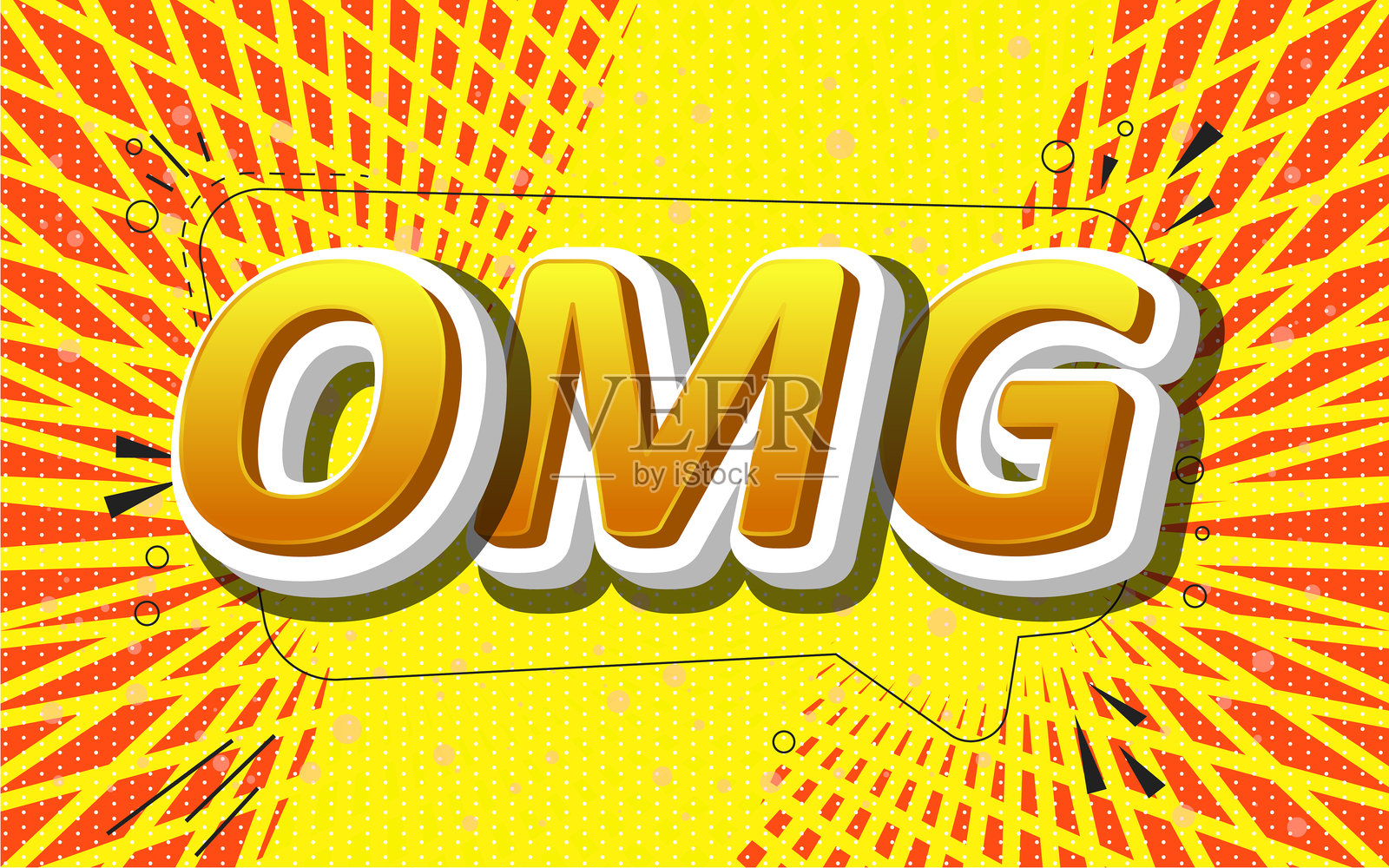 哦,我的天,带有漫画背景的文字插画图片素材