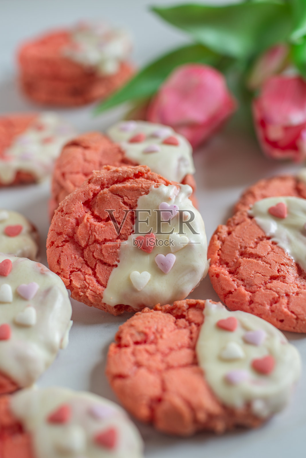 红丝绒饼干照片摄影图片