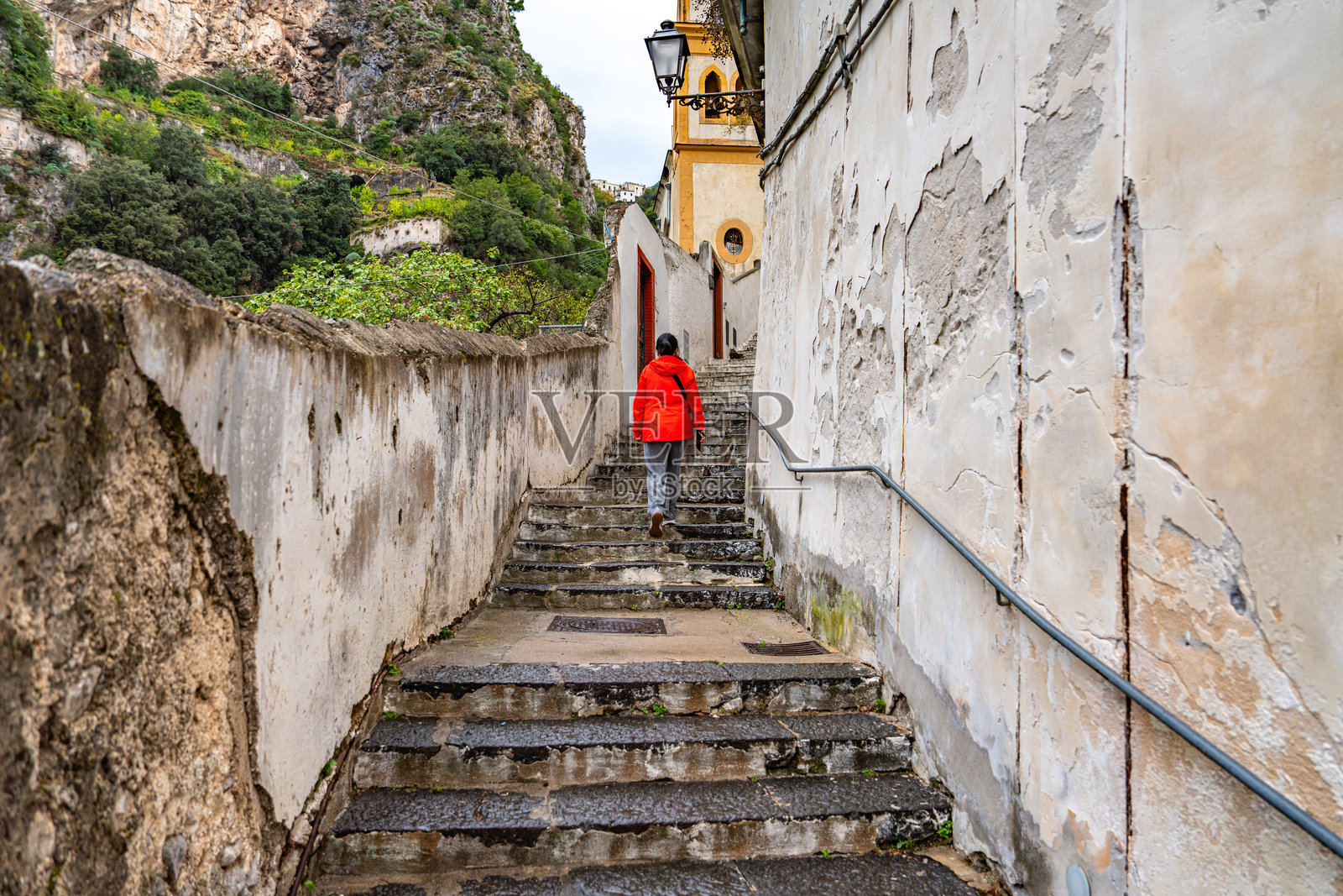 意大利拉韦洛阿特拉尼的巷道和街道景观照片摄影图片