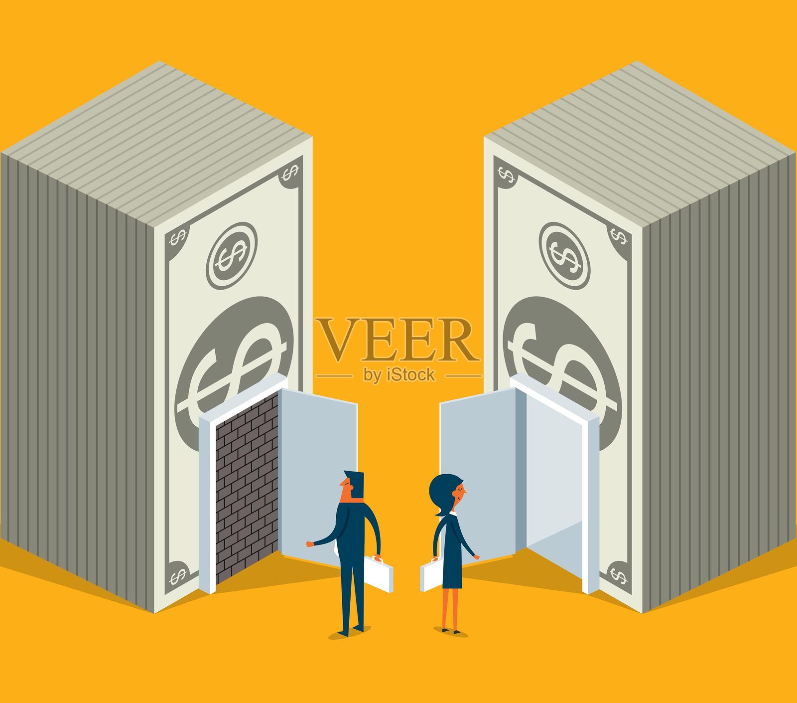 失败与成功 - 商业投资插画图片素材