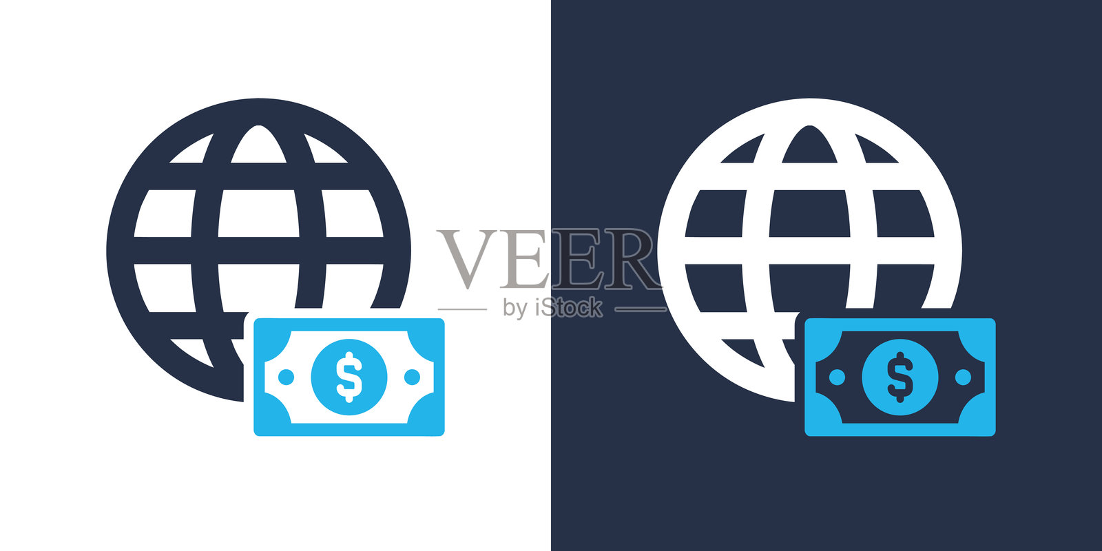 经济图标,实心图标,适用于任何地方,风格简洁、像素完美且现代。插画图片素材