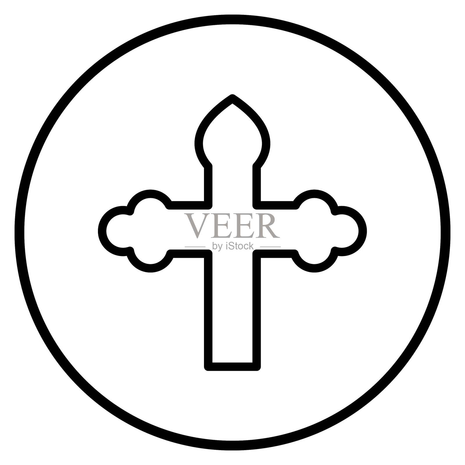 矢量设计东正教十字图标风格插画图片素材