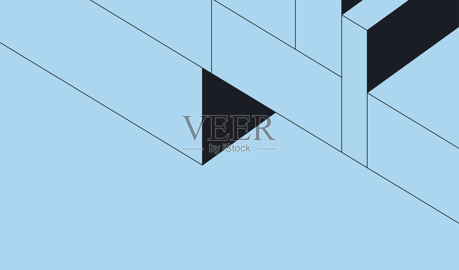 轮廓几何立方体图案设计背景插画图片素材