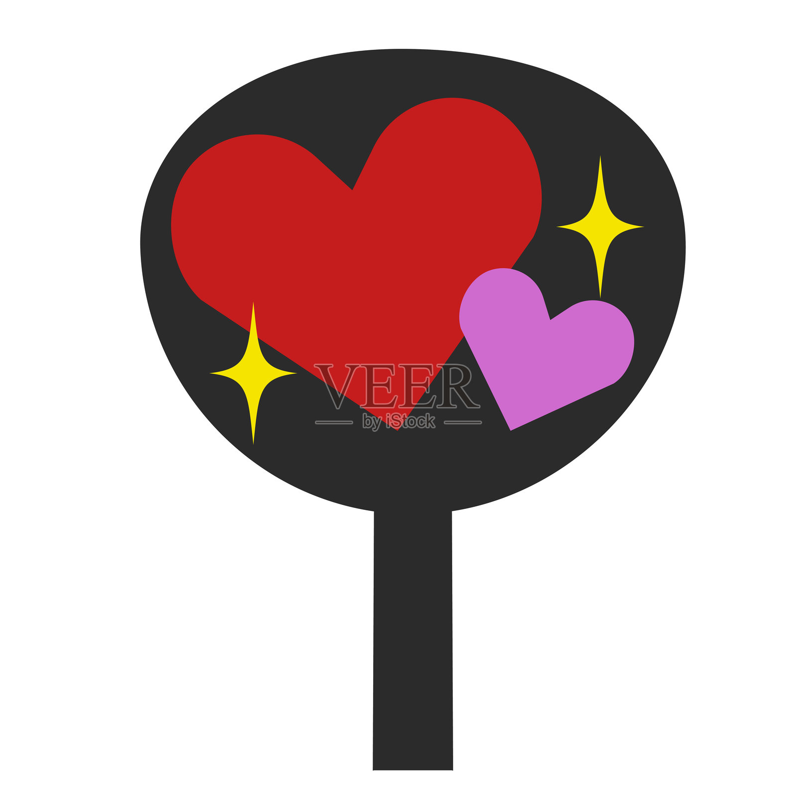 一个装饰着爱心的欢呼的粉丝插画图片素材