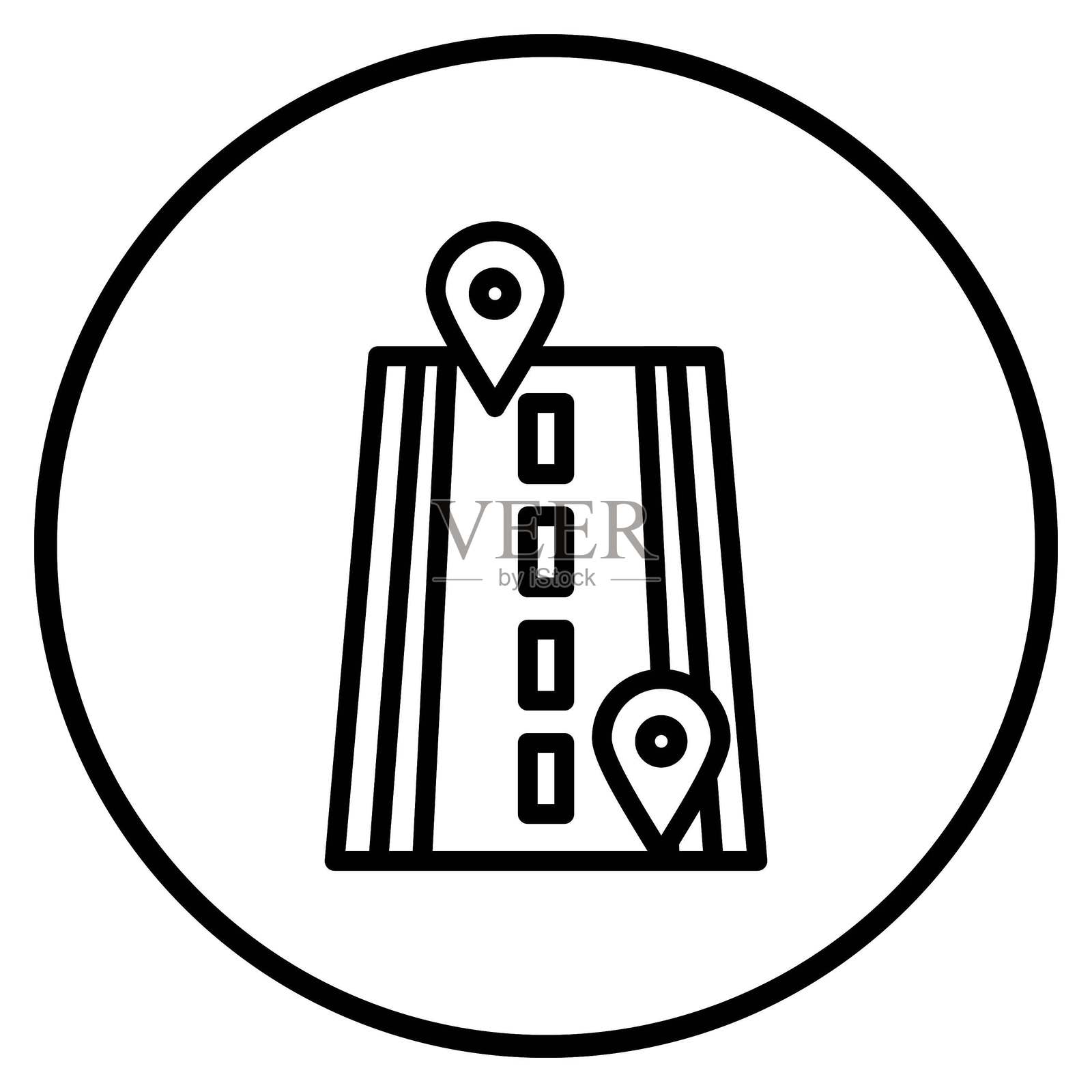 矢量设计道路图标风格插画图片素材