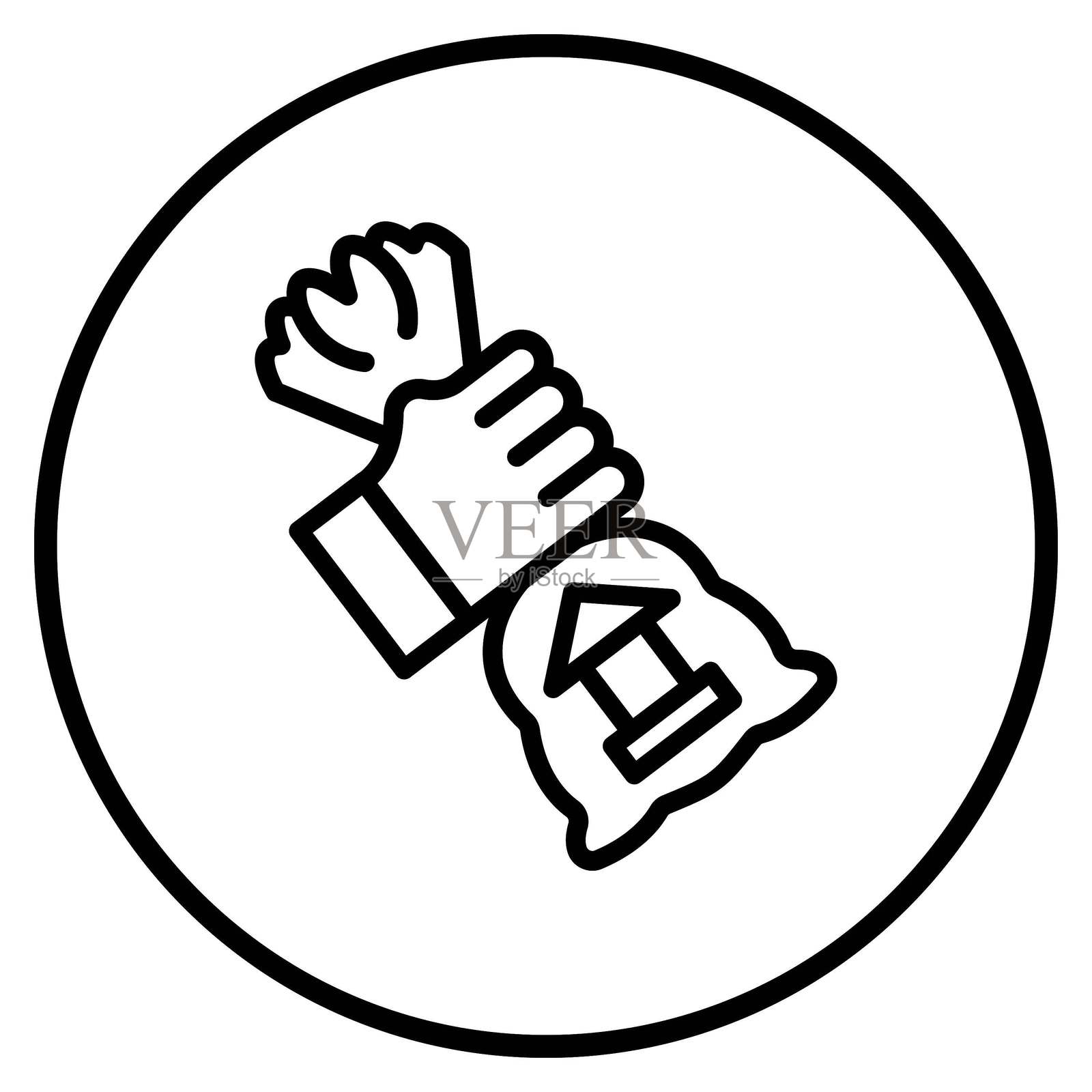 矢量银行抢劫图标风格插画图片素材