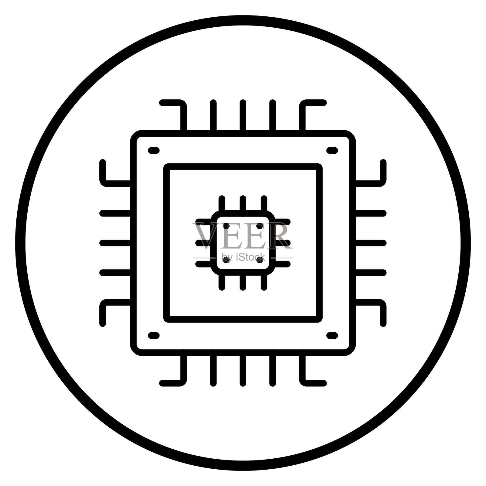 矢量微芯片图标设计风格插画图片素材