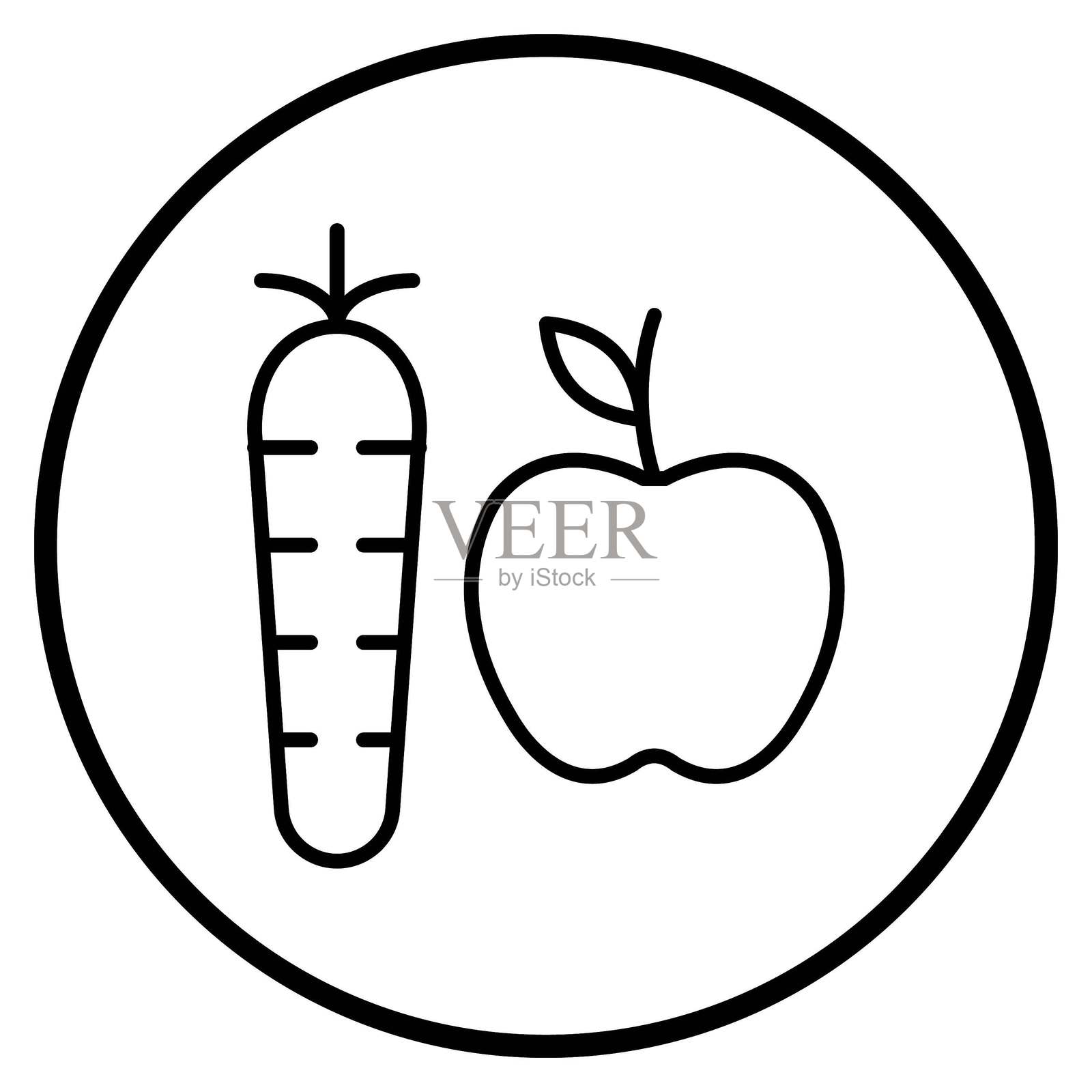 矢量设计 良好饮食习惯 图标风格插画图片素材