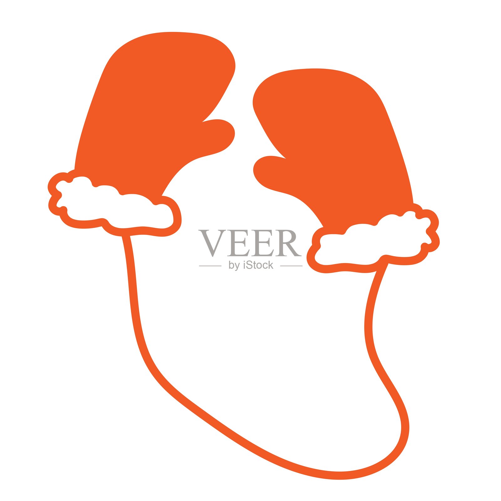 红色针织儿童手套插画插画图片素材