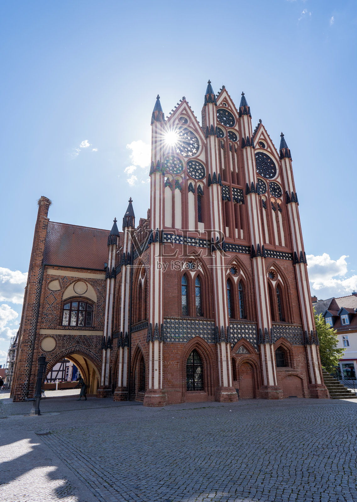 坦格明德的哥特式市政厅照片摄影图片