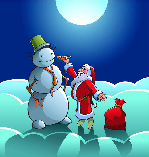 圣诞老人和雪人图片 圣诞老人和雪人图片下载