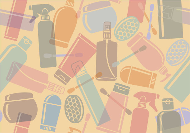 无缝背景与化妆品瓶图片 无缝背景与化妆品瓶图片下载