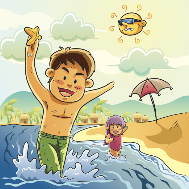 在海滩上玩耍的孩子们图片 在海滩上玩耍的孩子们图片下载