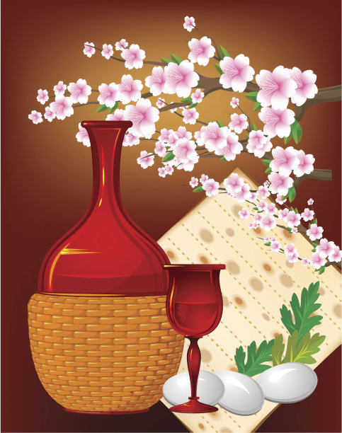 犹太人用鸡蛋、薄饼、鲜花和葡萄酒来庆祝逾越节图片 犹太人用鸡蛋、薄饼、鲜花和葡萄酒来庆祝逾越节图片下载