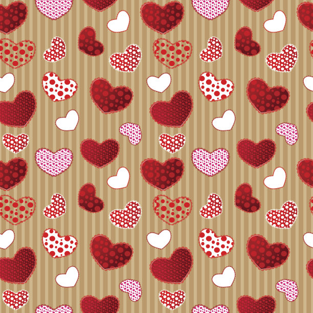 红色Vintage Love valentine 's Day无缝模式图片 红色Vintage Love valentine 's Day无缝模式图片下载