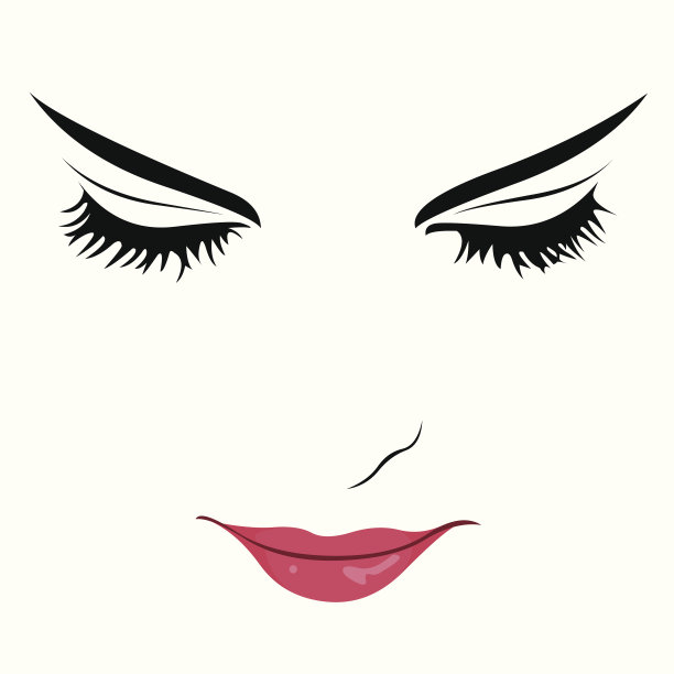 美丽的女人闭着眼睛的向量图片 美丽的女人闭着眼睛的向量图片下载